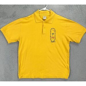 Darwish Shirt Men XL Yellow Embroidered 100% Egyptian Cotton Polo‎ Rugby